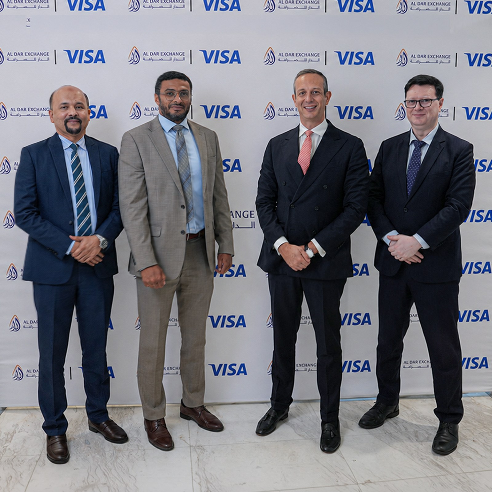 Al Dar Exchange and Visa executives at the Visa Direct launch event in Doha, Qatar